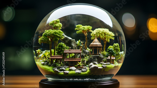 Green souvenir ball trees. ...