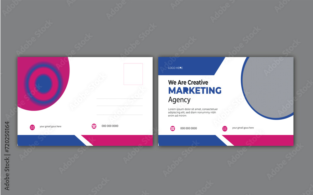 Naklejka premium post card design template