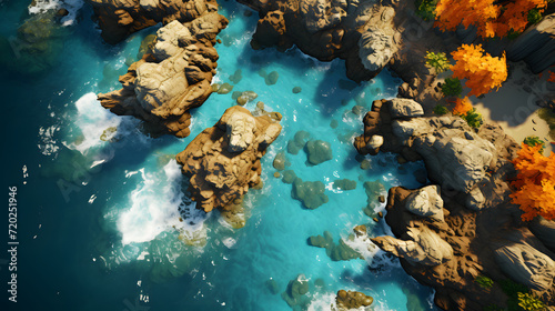 Aerial view of Rock and blu...