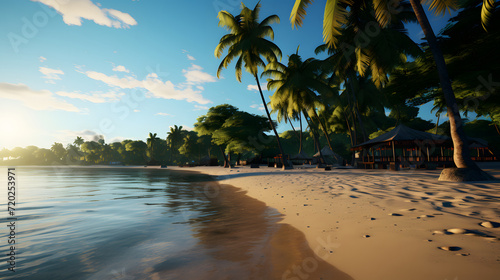 Palm tree on tropical beach...