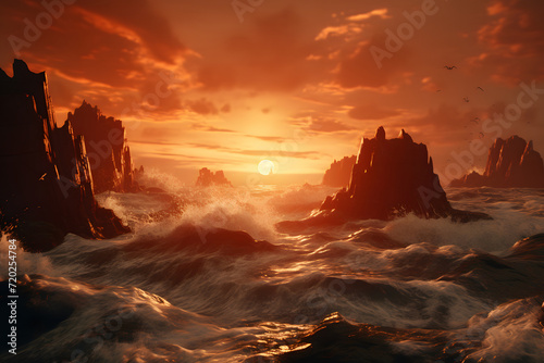 Fantastic big rocks and oce...