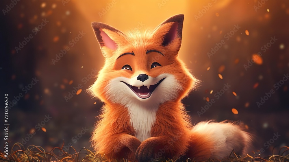 Obraz premium Close-up of a fox in glasses. Portrait of a fox