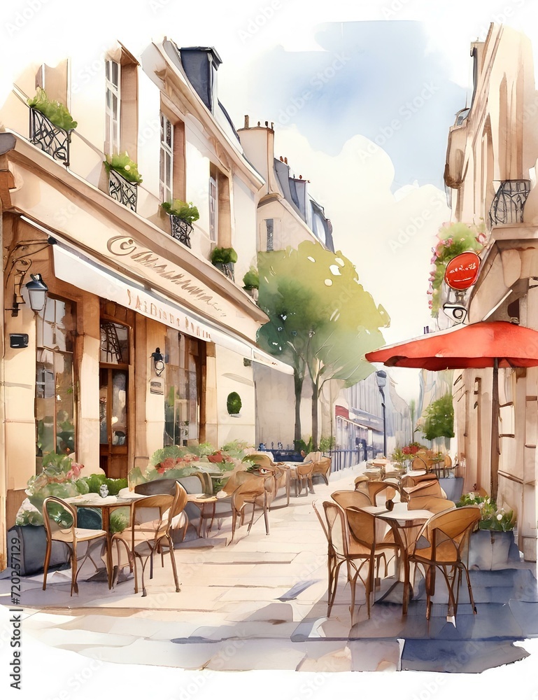 street cafe in the city, Generative AI