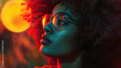 Young African American woman in glasses