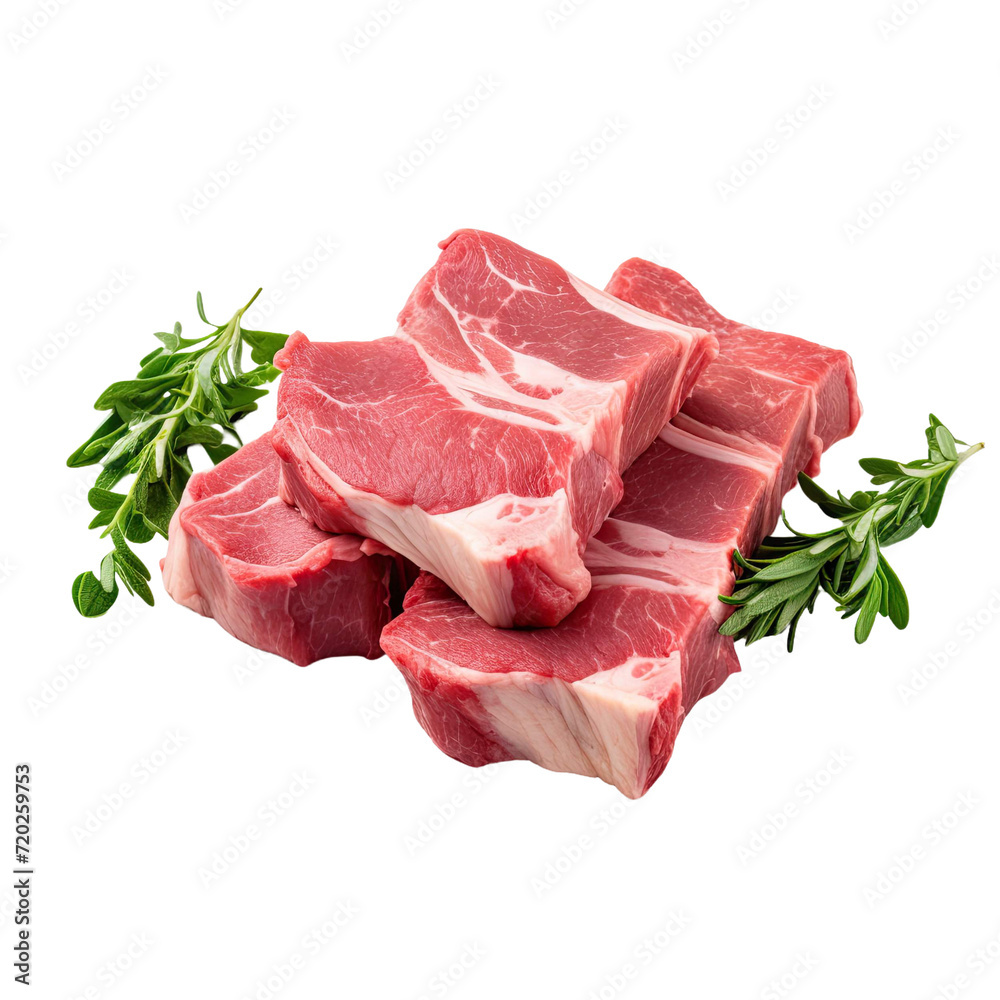 Fresh T-bone steak beef isolated on white background