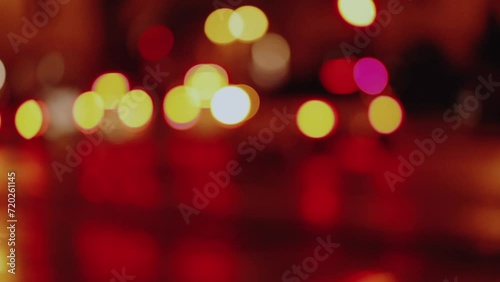 Wallpaper Mural Wet city street with traffic lights refections at night in Paris Torontodigital.ca