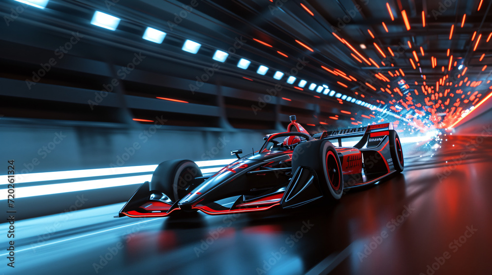 3d rendered illustration of a generic race car
