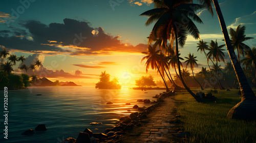 Sunset or sunrise orange la...