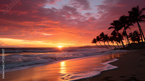 Sunset or sunrise orange la...