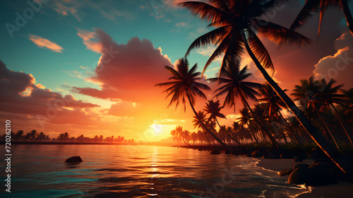 Sunset or sunrise orange la...