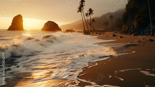 Sunset or sunrise orange la...