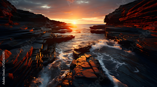 Sunset or sunrise orange la...