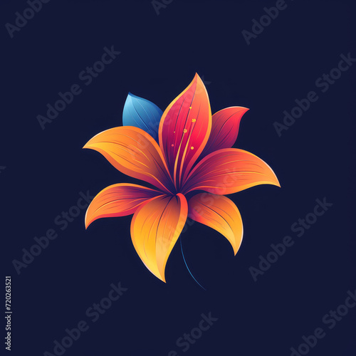 Elegant Stylized Flower on Dark Background

