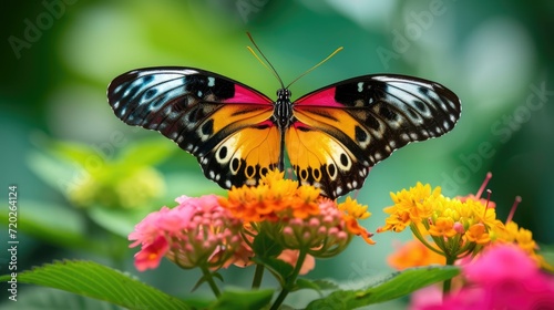 Vivid and vibrant butterfly wings in full display, showcasing a breathtaking array of colors and patterns. © stocker