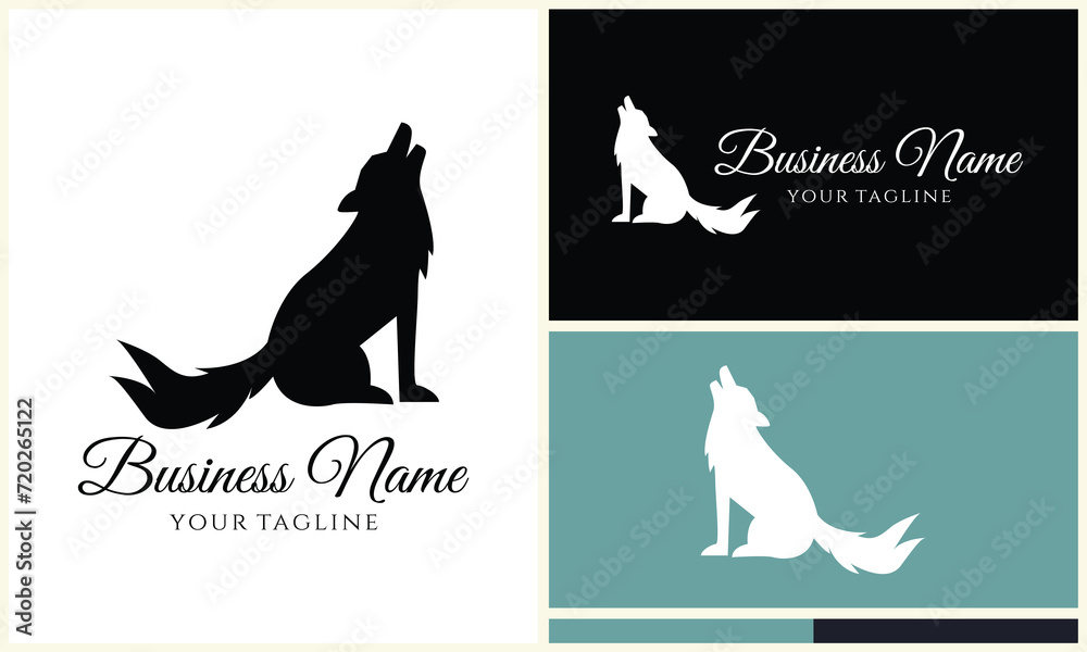 silhouette fox chihuahua wolf logo