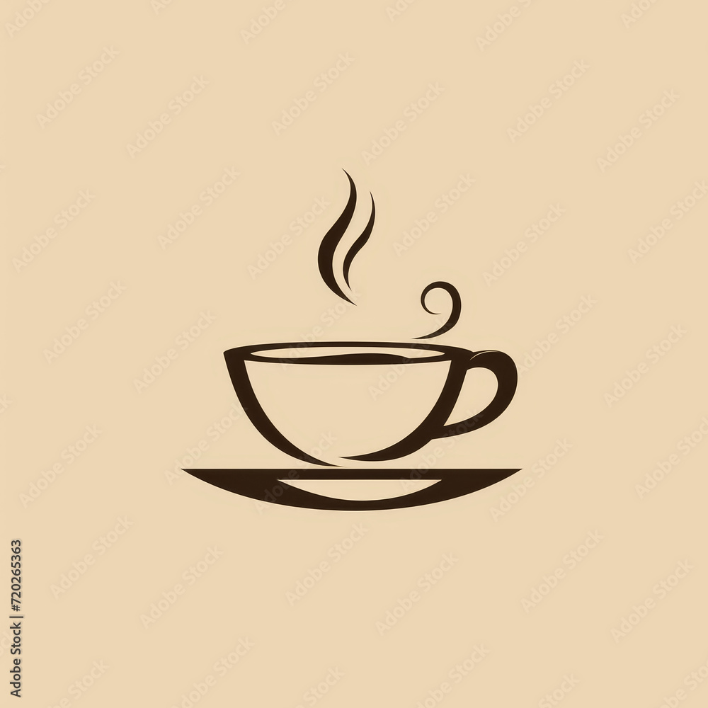 Fototapeta premium Simple Coffee Cup Silhouette Vector Icon 