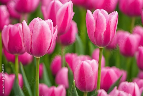 Pink Tulip Flowers Close-Up