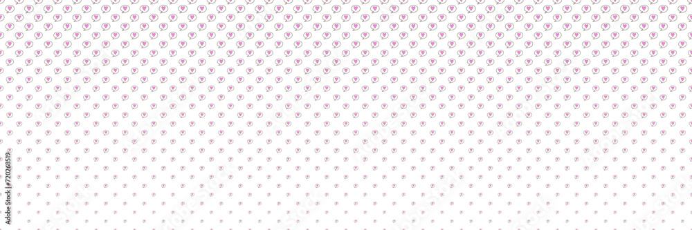 Blended doodle pink heart in brown line on white for pattern and background, halftone effect. Blended doodle pink heart in brown line on white for pattern and background, halftone effect.