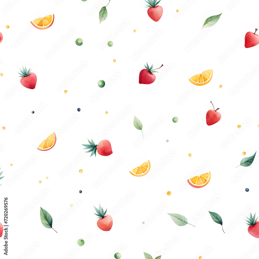 fruit-leafy-flat-illustration-pattern-randomly-placed-simple-shapes-minimalism-watercolor-style fruit-leafy-flat-illustration-pattern-randomly-placed-simple-shapes-minimalism-watercolor-style