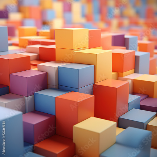 Stack of building blocks isolated