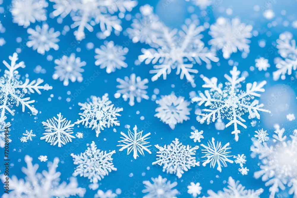 Set of different snowflakes isolated on white background. Macro photo of real snow crystals. Generative AI Set of different snowflakes isolated on white background. Macro photo of real snow crystals. Generative AI