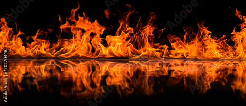 fire flames on black background	