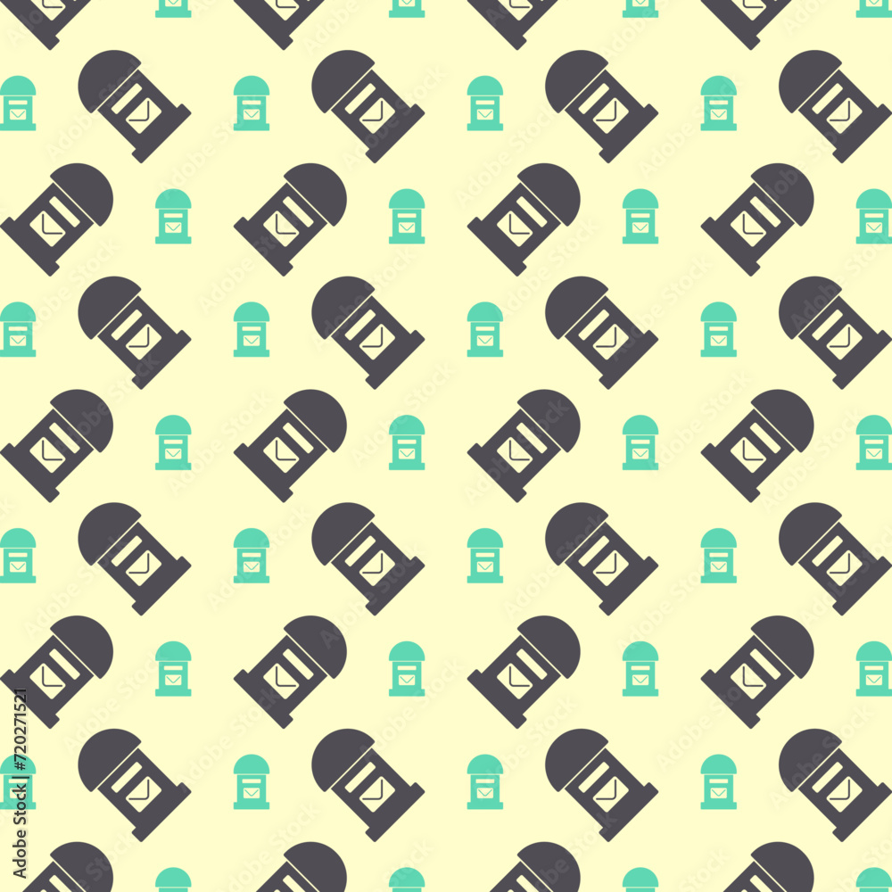 Postbox trendy pattern design beautiful repeating vector illustration background