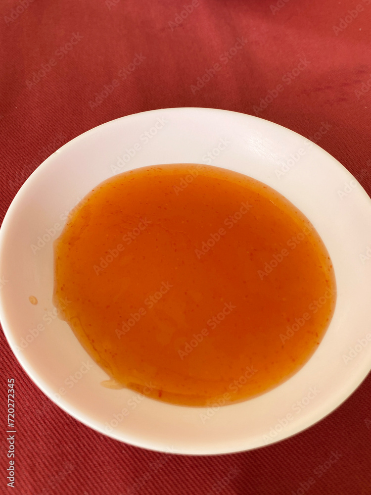 close up of spicy chili sauce