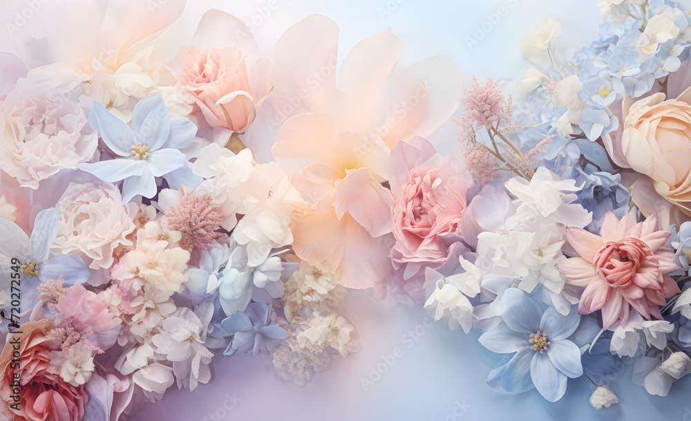 Soft blur pastel color bouquet background flowers Soft blur pastel color bouquet background flowers