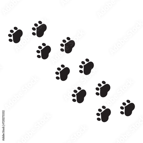 Dog and cat paw print vector icon