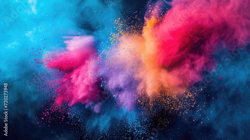 Colorful powder in the air