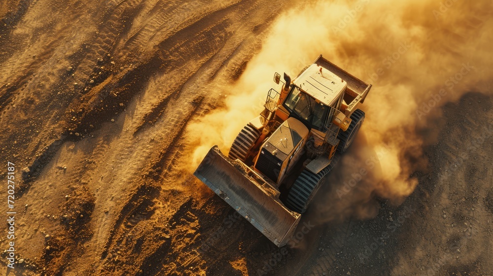 Earth-Moving Mastery: Heavy Machinery at Work - Bulldozer Leveling the Ground for a Commercial Construction Project. A Dynamic Scene with Dust and Debris, Showcasing the Power of Equipment.
Earth-Moving Mastery: Heavy Machinery at Work - Bulldozer Leveling the Ground for a Commercial Construction Project. A Dynamic Scene with Dust and Debris, Showcasing the Power of Equipment.