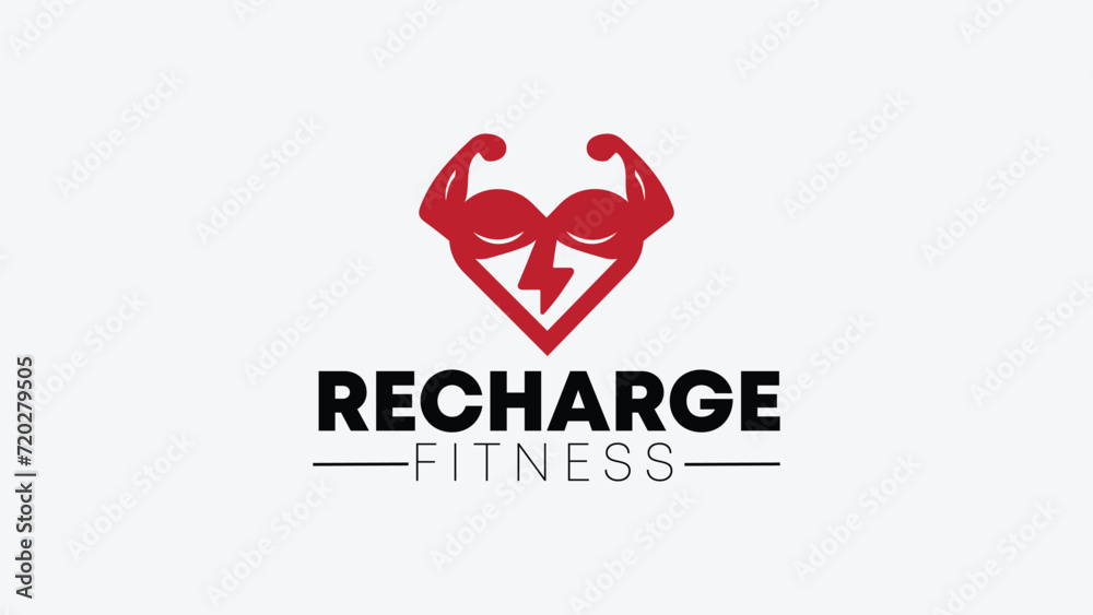 Recharge Fitness: Energizing Business Logo Design, business logo design, recharge fitness logo