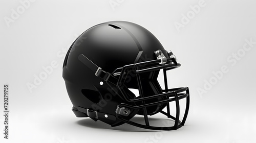 Black football helmet on a white background. Neural network AI generated
