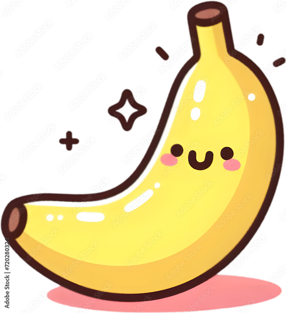 Naklejka premium banana - 바나나. Generative AI