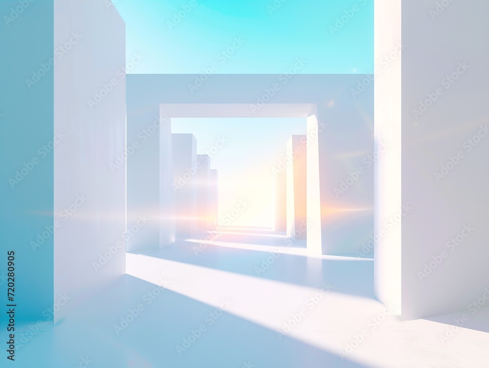 Abstract architecture background, empty room with white walls. 3d render. AI. Abstract architecture background, empty room with white walls. 3d render. AI.