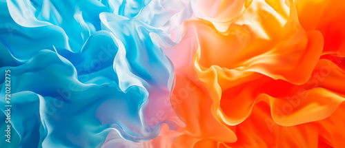 Abstract orange and blue fractal background 