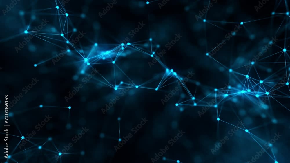 Abstract Plexus Particles Background. Digital Particles And Dark Background
