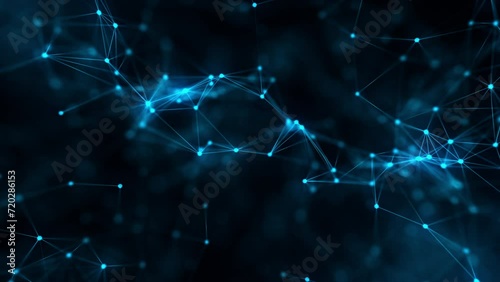 Abstract Plexus Particles Background. Digital Particles And Dark Background