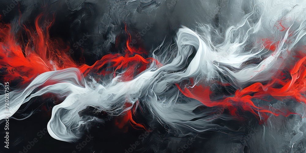 Fototapeta premium Abstract white and red lines.