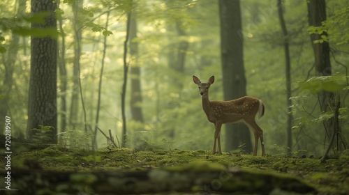 A photo of a baby deer from nature