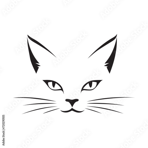 vector cat black logo for t-shirt design on white and black