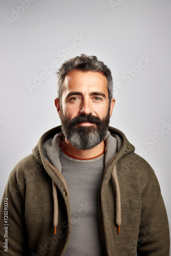 Man with beard, wearing jacket portrait