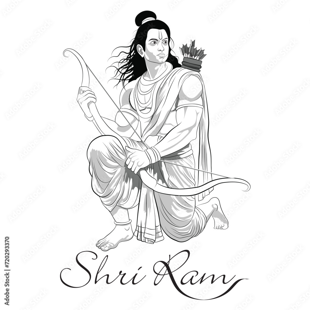 Lord Rama's line art,
