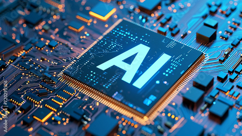 A chip in a circuit with artificial intelligence photo