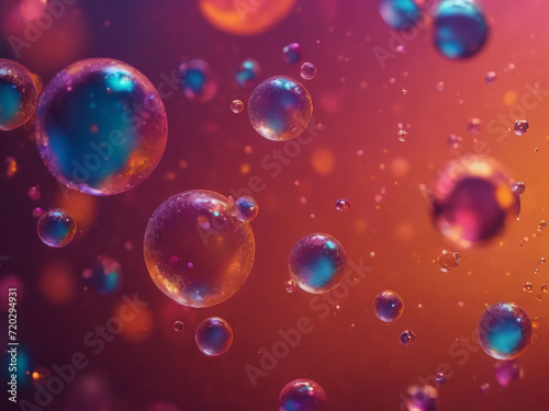 colorful bubbles in water on a bright background