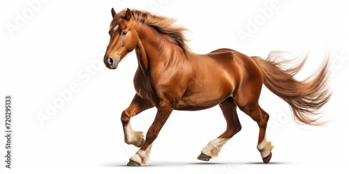 Majestic Chestnut Horse Galloping Gracefully.