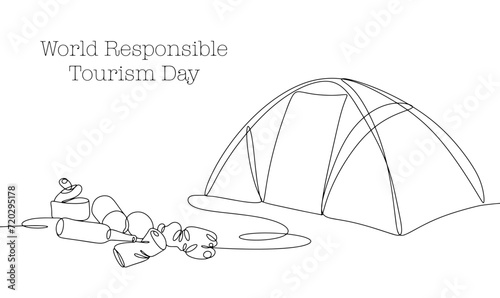 Tent. Garbage. Waste. One line