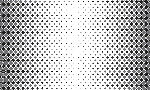 abstract repeatable big to small black grey rectangle shape halftone pattern art.