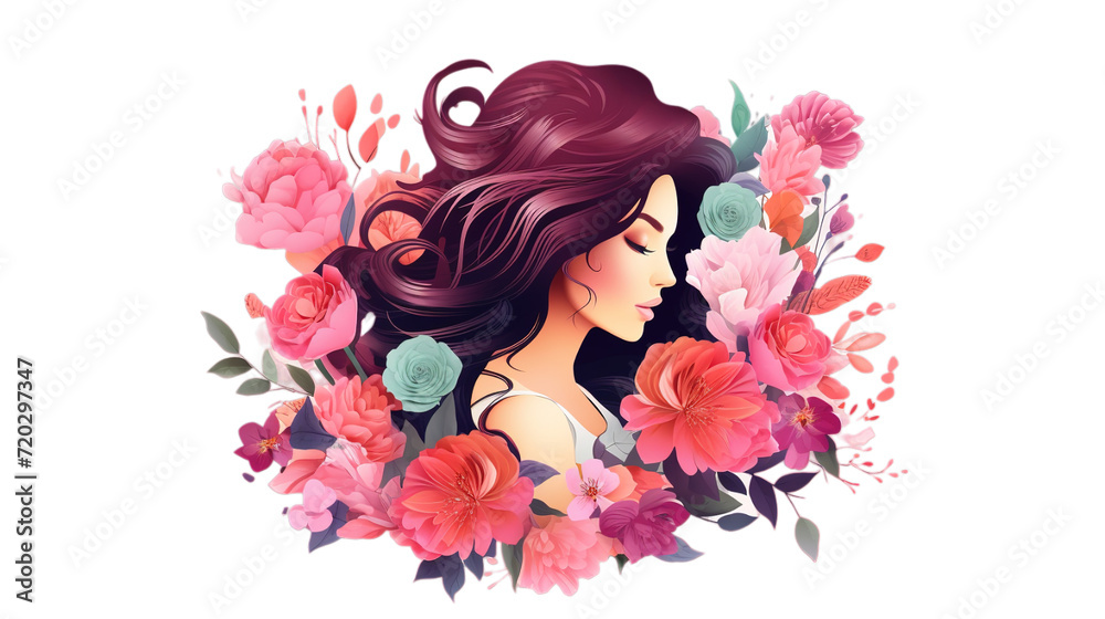 Women's Day isolated on transparent background, Generative ai. Women's Day isolated on transparent background, Generative ai.